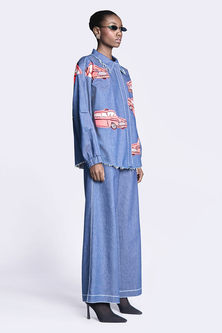 Taxi Oversized Jacket With Flared Pants