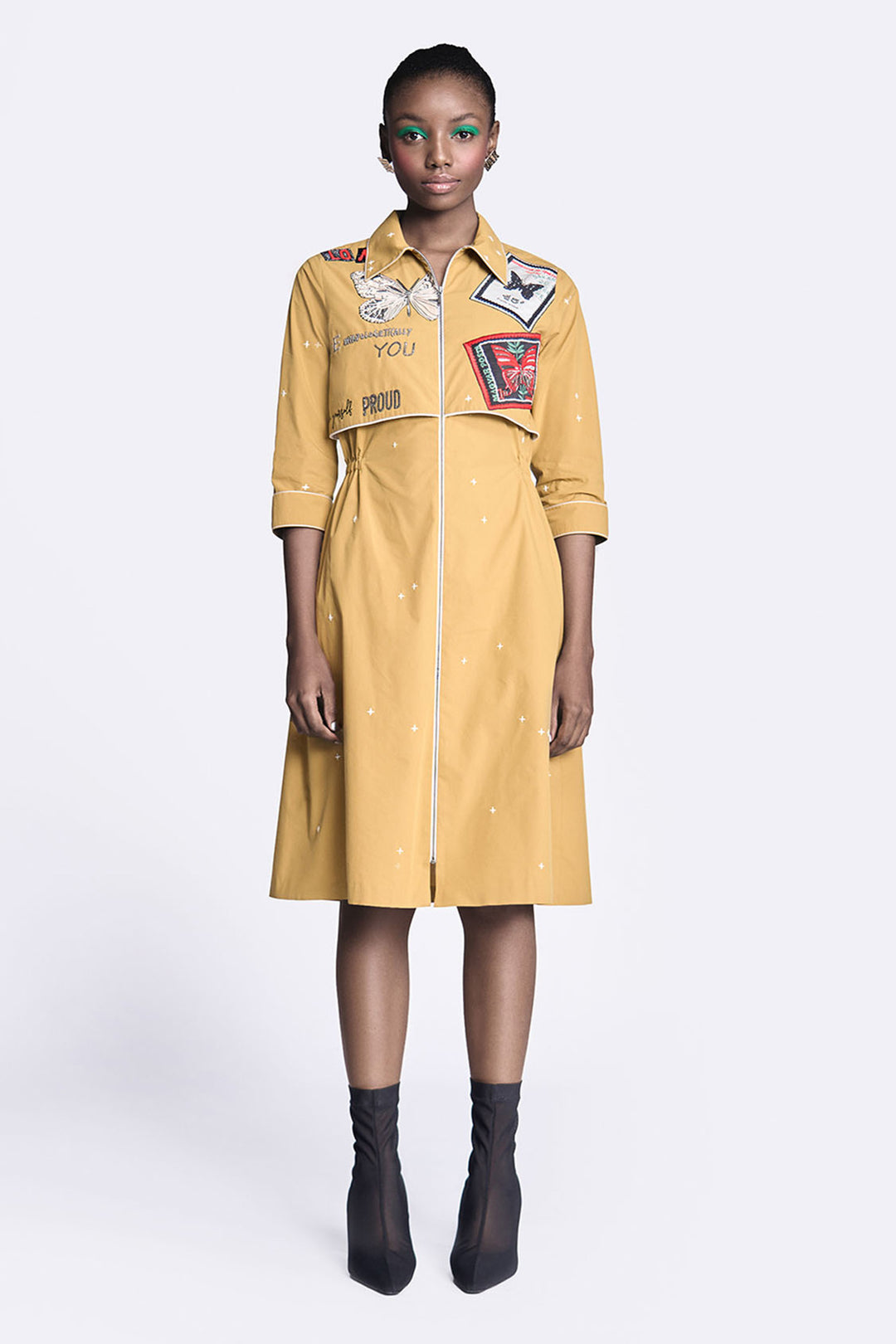 Butterfly Stamp Double Layer Short Dress