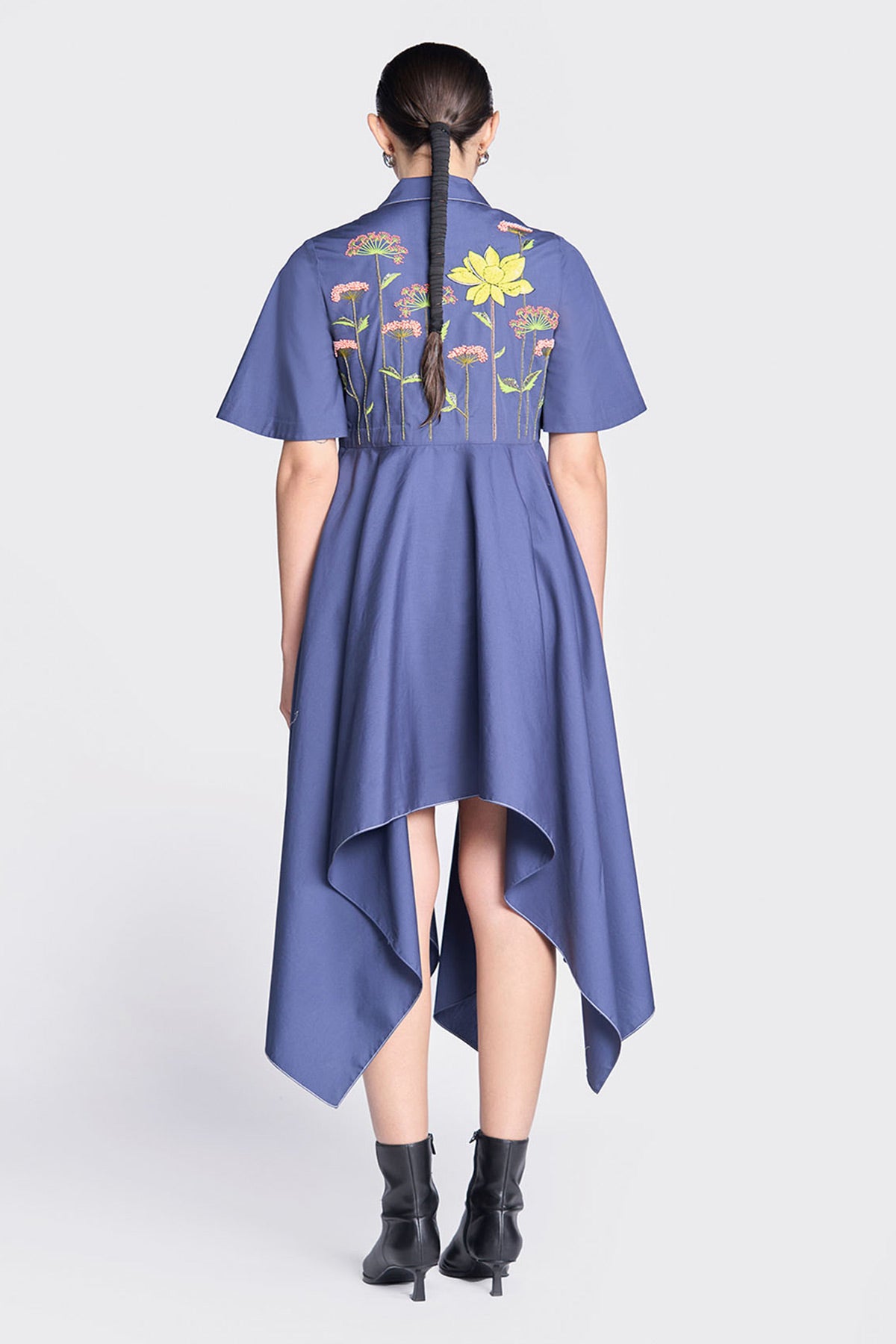 Colourful Lotus Asymmetric Dress