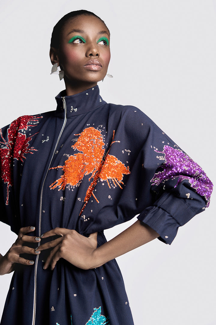 Butterfly Splashes Jacket Dress