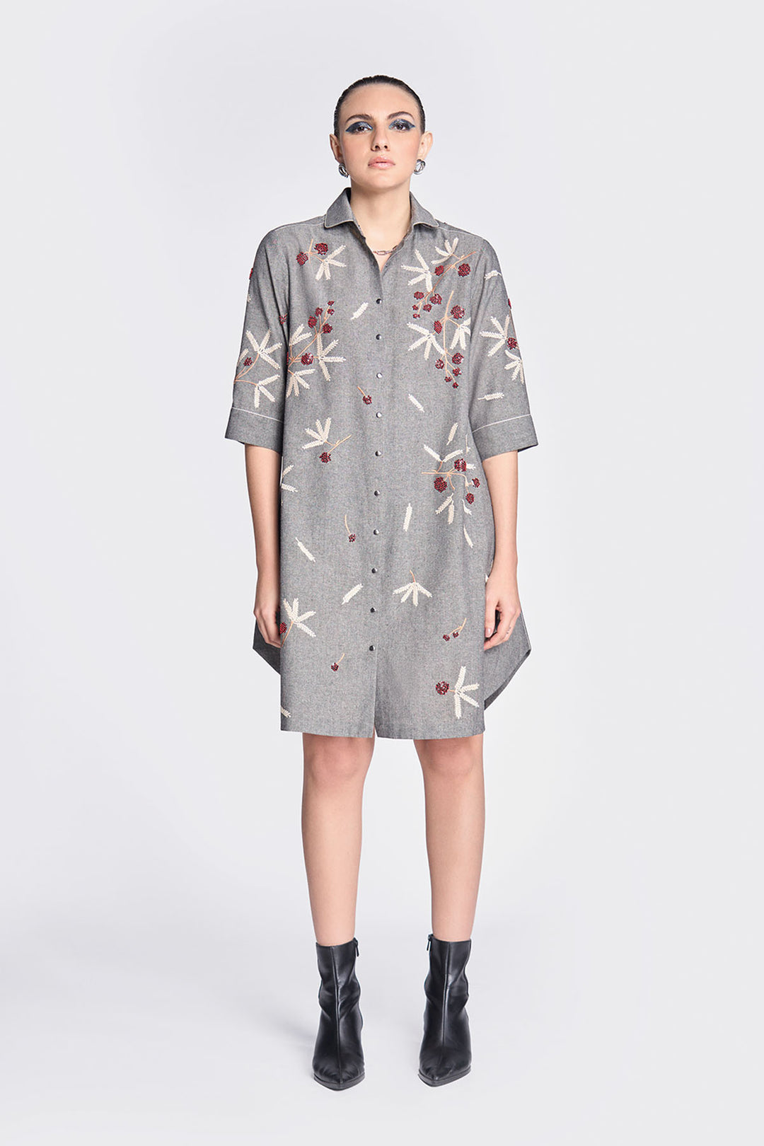 Broken Branches a-line Shirt Dress