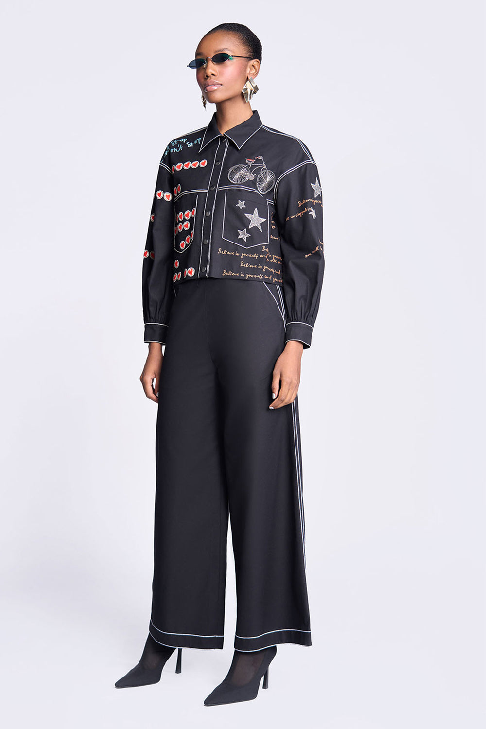 Flared Pants of "(Believe in Yourself Short Jacket)"