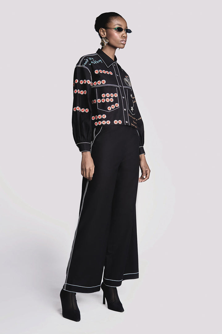 Believe in Yourself Short Jacket With Flared Pants