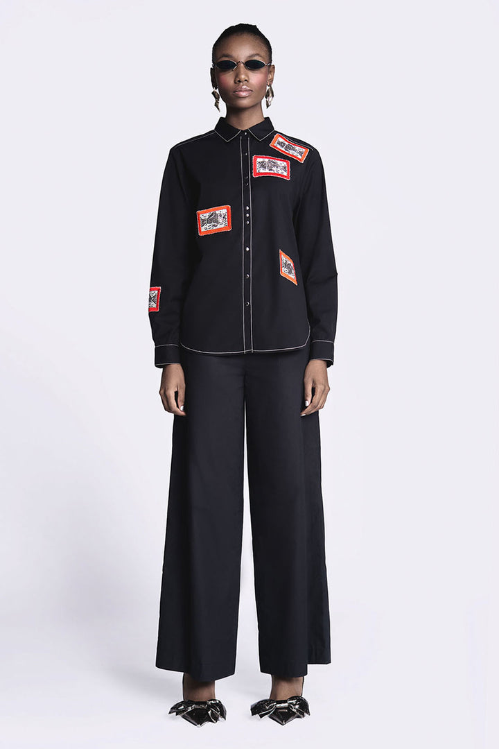 Fish Patch High Low Shirt