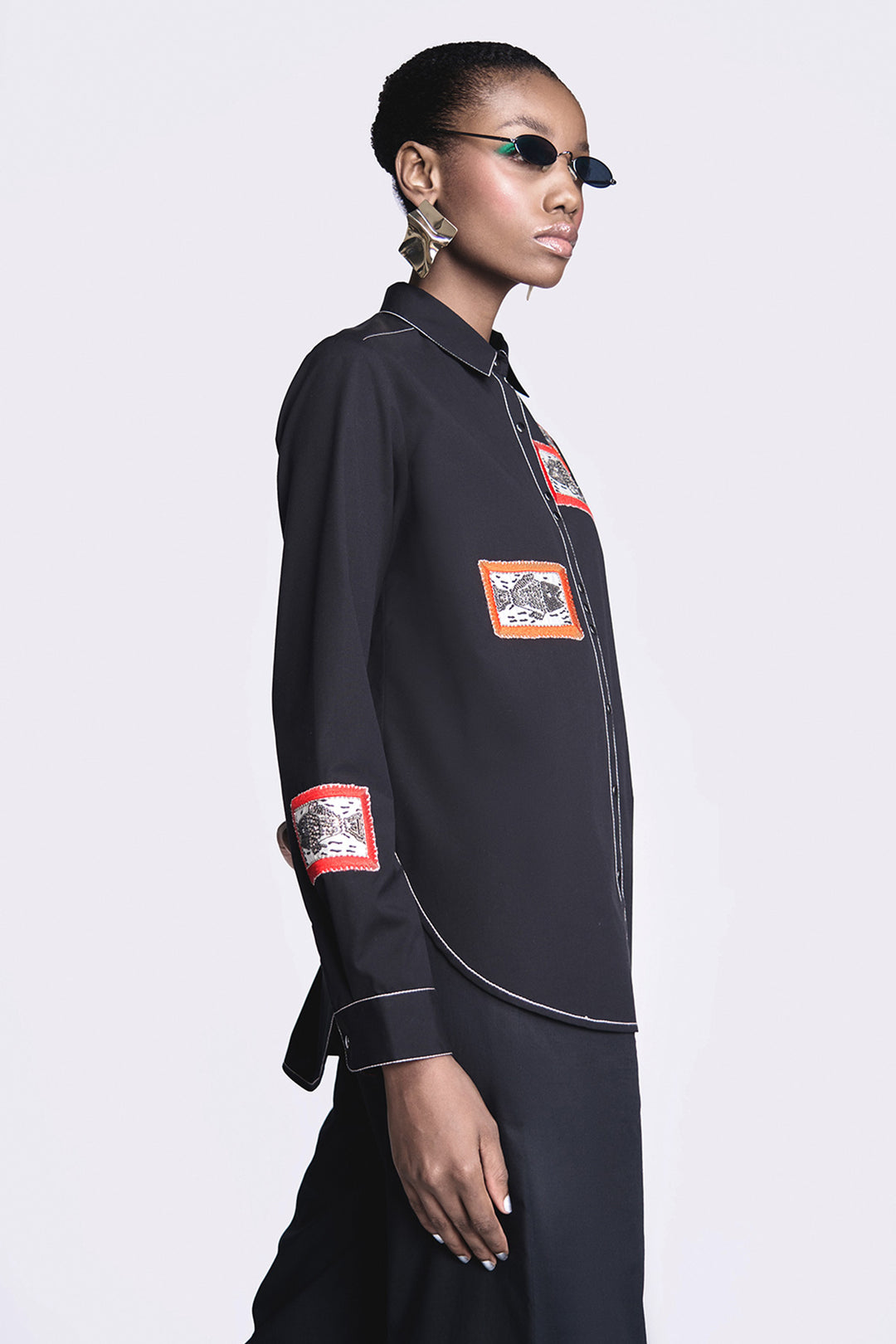 Fish Patch High Low Shirt