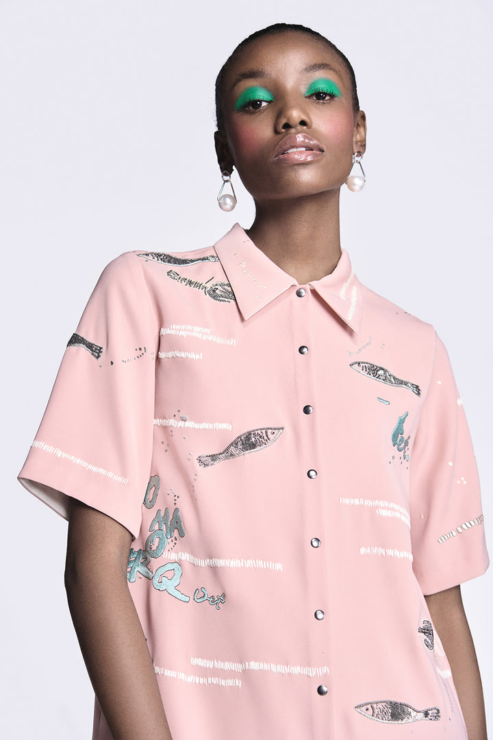 Fish and Prawn Shift Dress