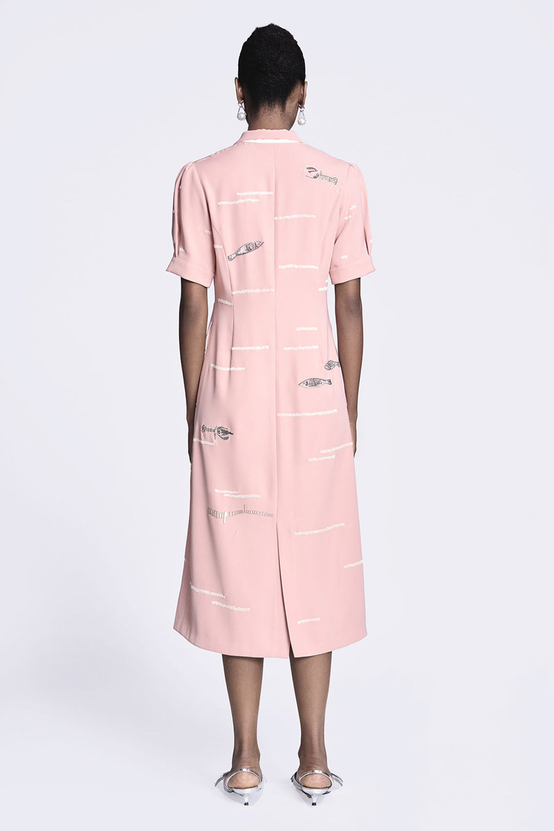 Fish and Prawn Puff Sleeve Dress