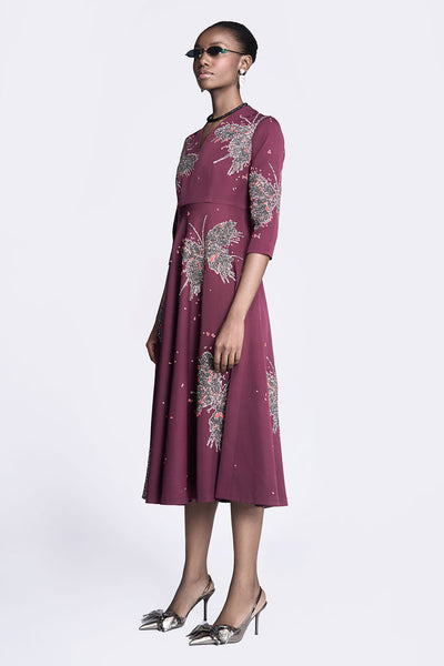 Butterfly Splashes Circular Midi Dress