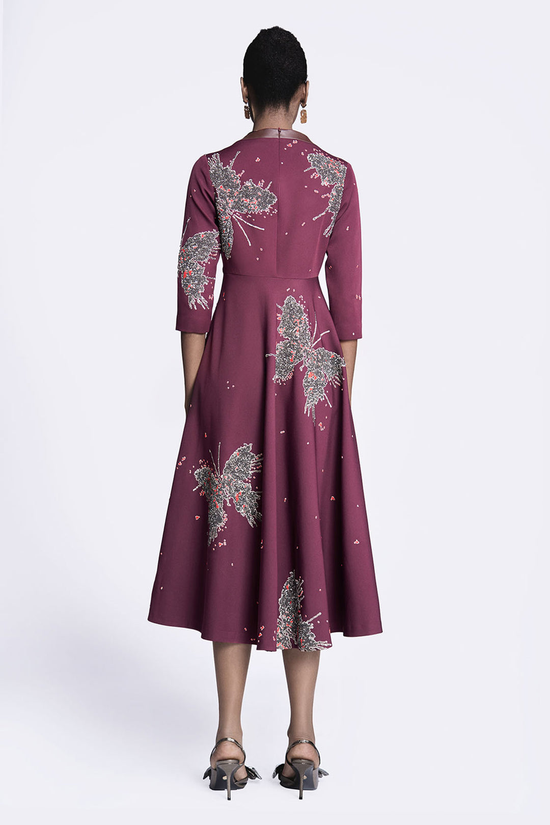 Butterfly Splashes Circular Midi Dress