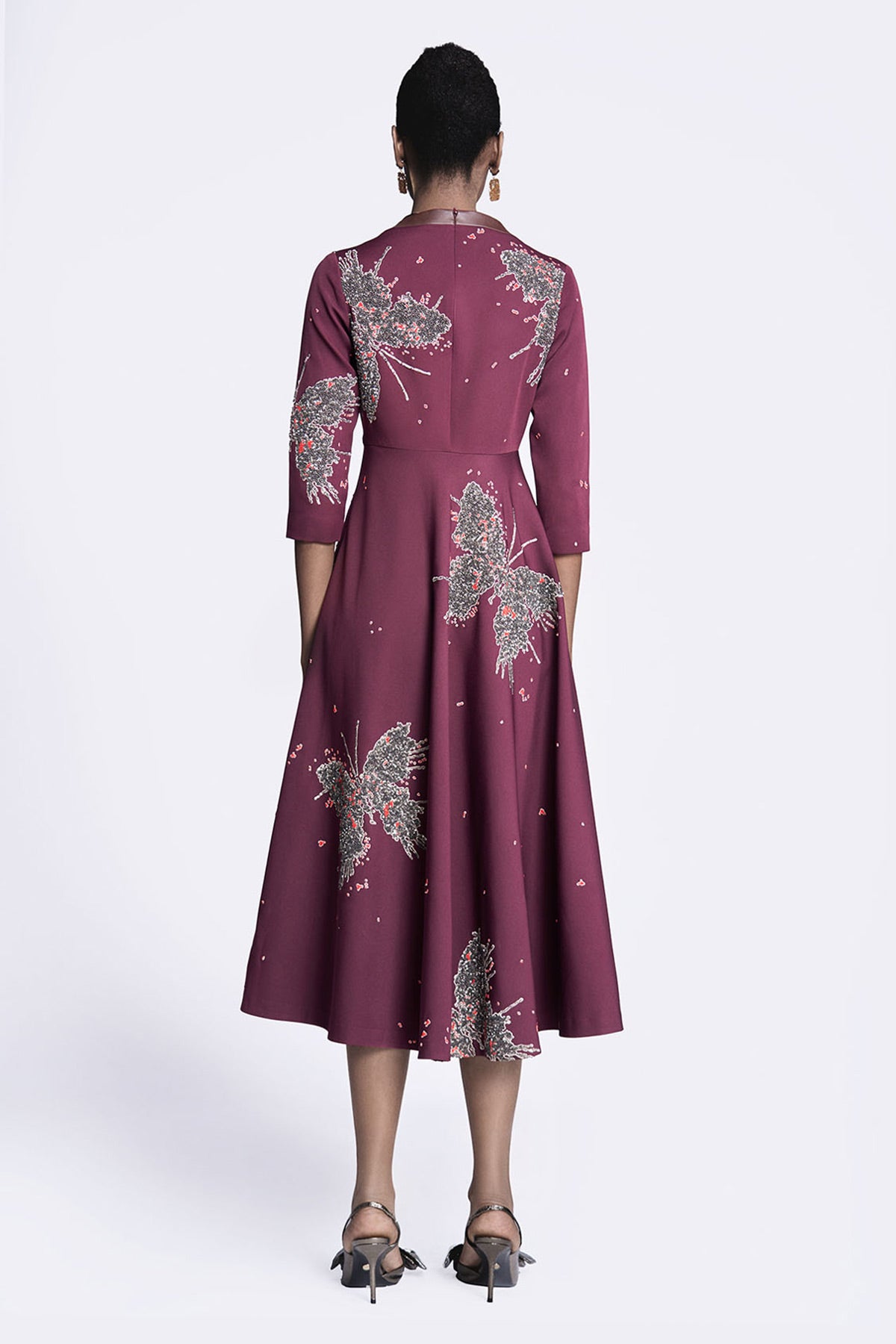 Butterfly Splashes Circular Midi Dress