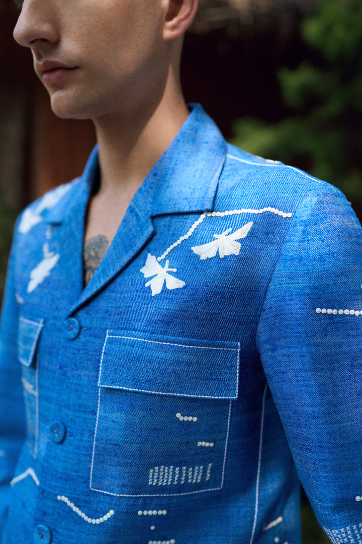 FUZZY BUTTERFLY SHACKET WITH STRAIGHT PANTS