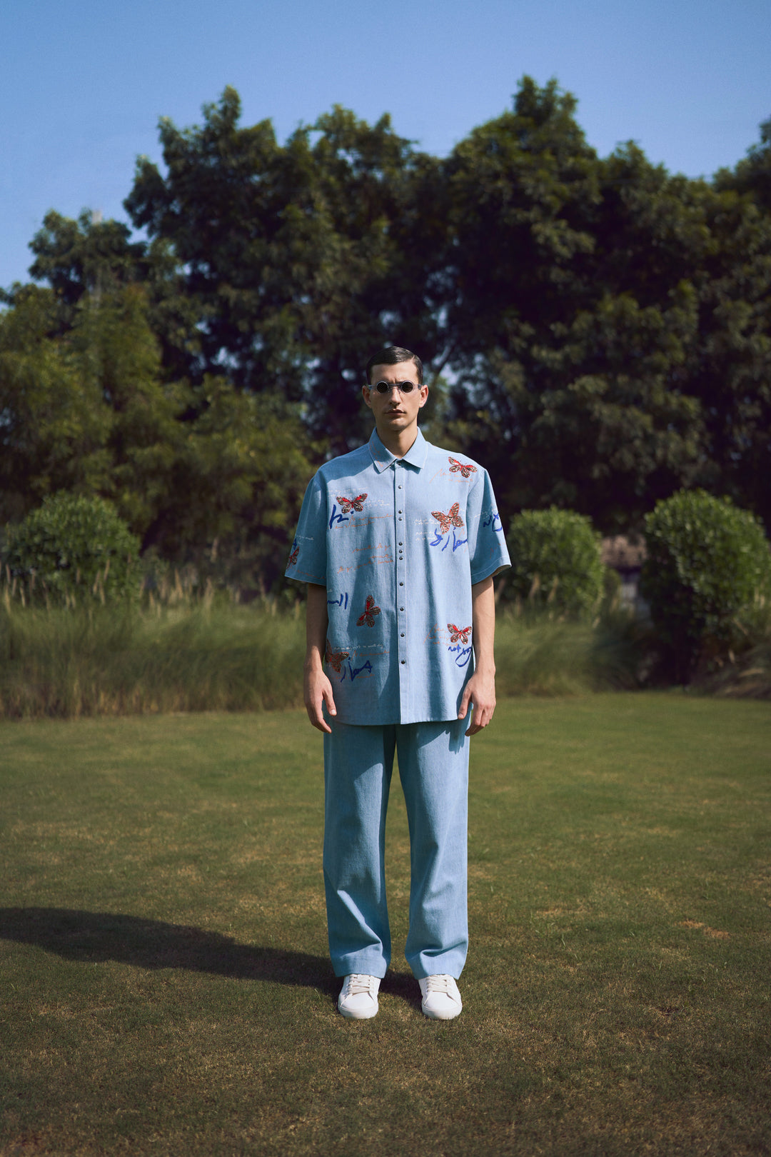 BAGGY PANTS OF (BUTTERFLY SCRIBBLE HALF SLEEVES SHIRT )