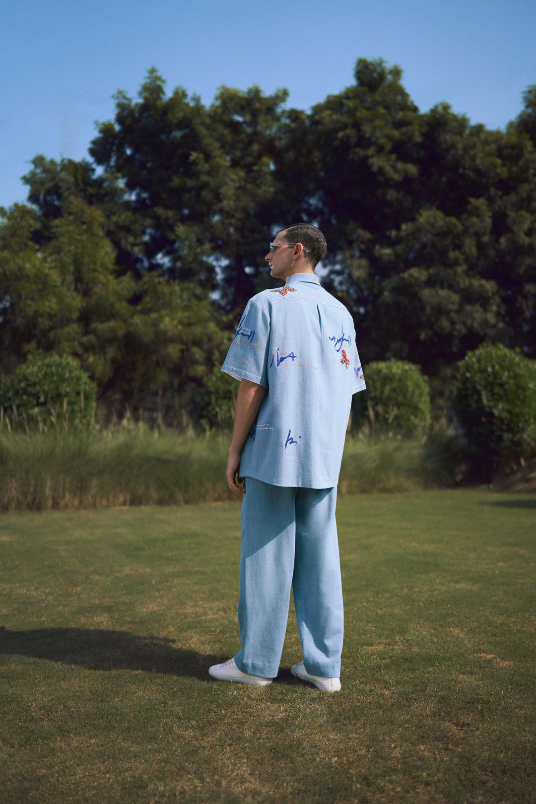 BAGGY PANTS OF (BUTTERFLY SCRIBBLE HALF SLEEVES SHIRT )