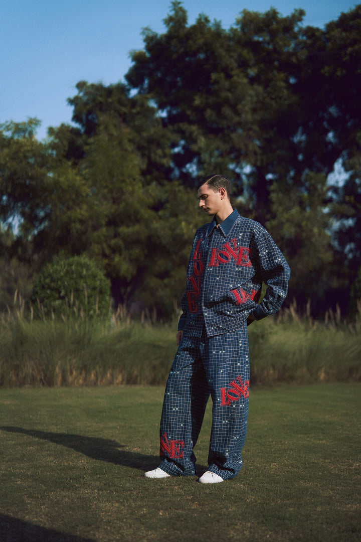 LOVE CHECKS OVERSIZED JACKET