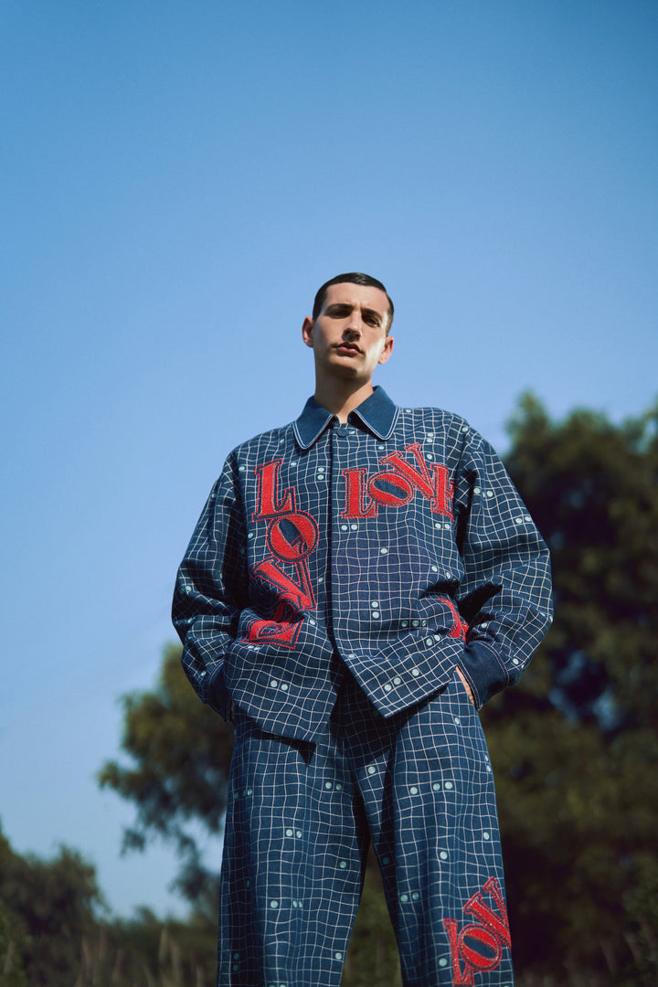 LOVE CHECKS OVERSIZED JACKET