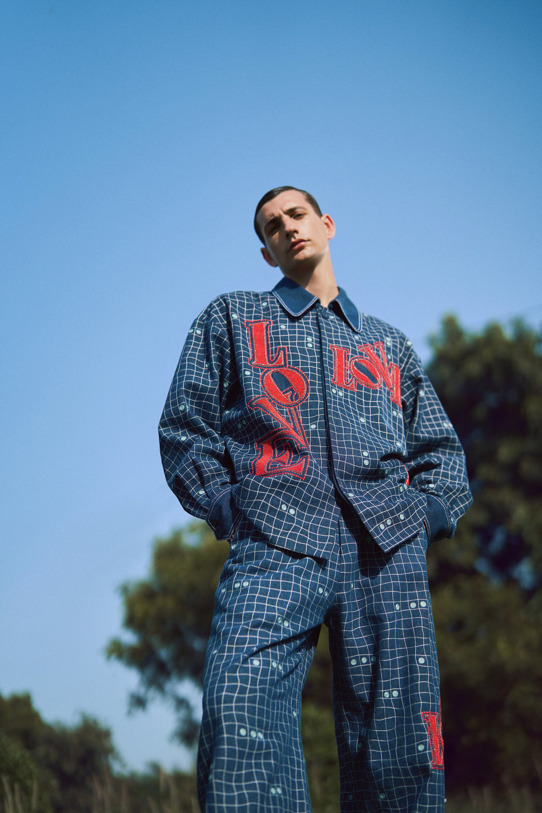 LOVE CHECKS OVERSIZED JACKET