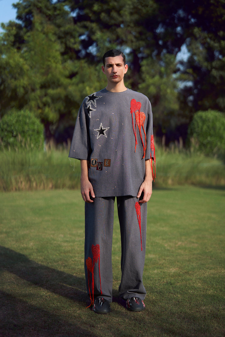 BAGGY PANTS OF (HEART AND STARS OVERSIZED T-SHIRT)
