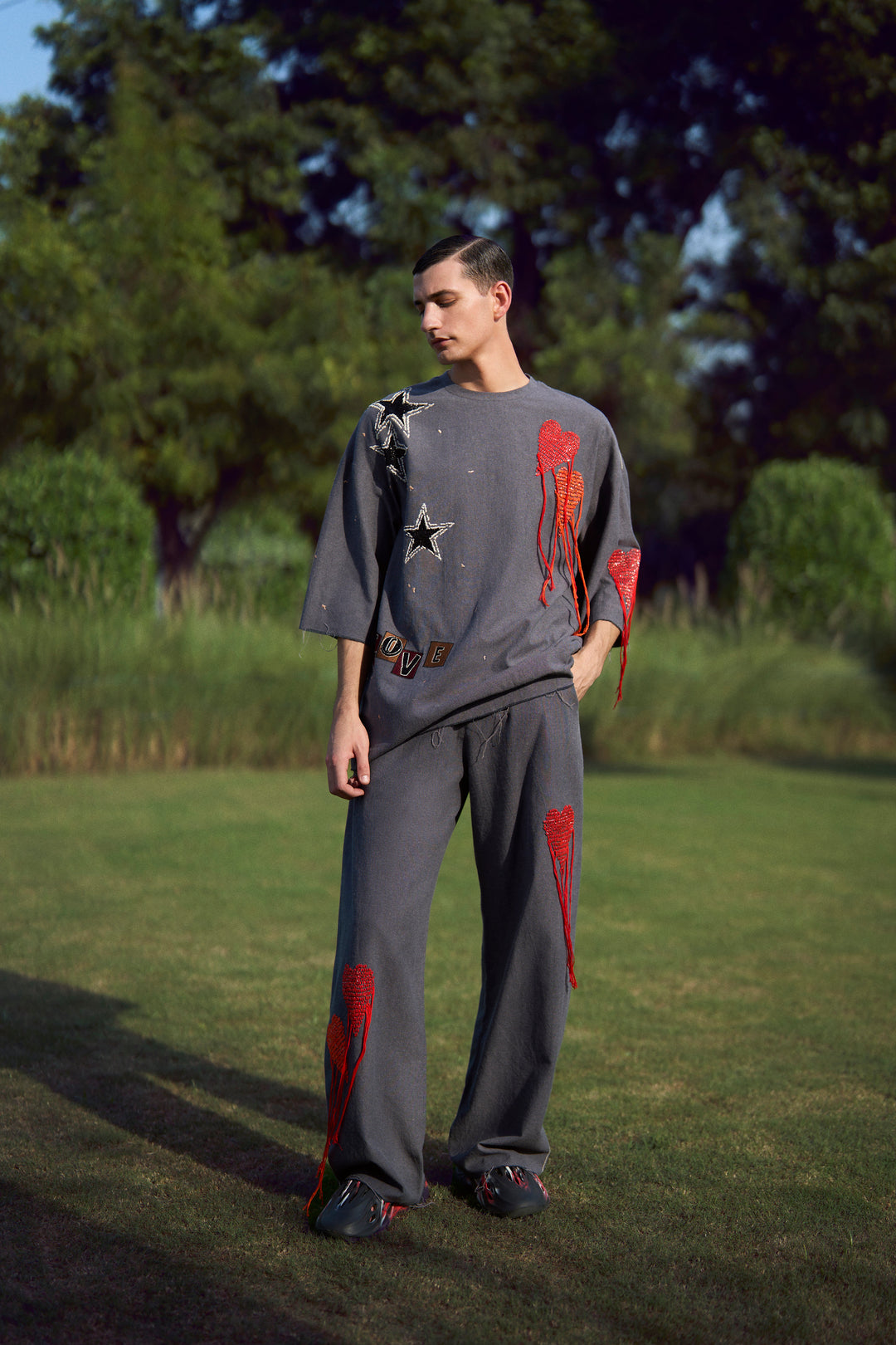 BAGGY PANTS OF (HEART AND STARS OVERSIZED T-SHIRT)