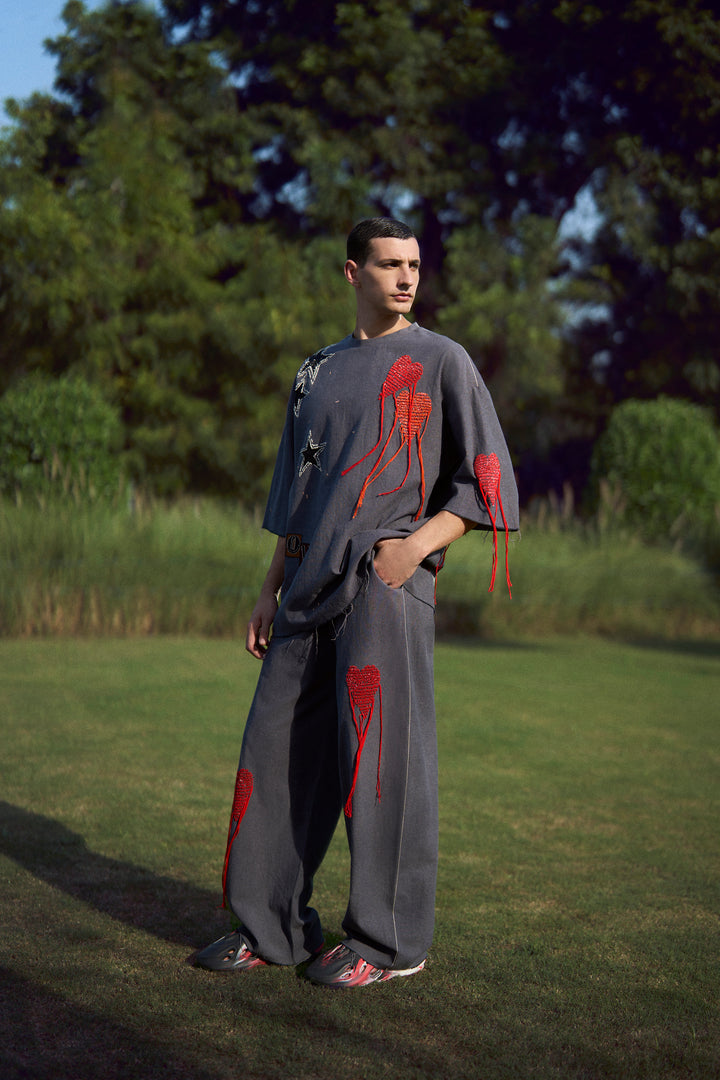 BAGGY PANTS OF (HEART AND STARS OVERSIZED T-SHIRT)