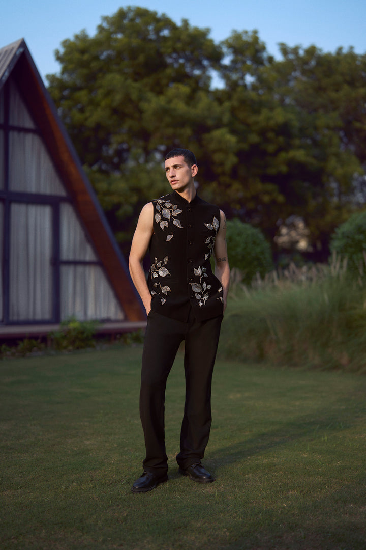 HAZEL LEAVES NEHRU JACKET