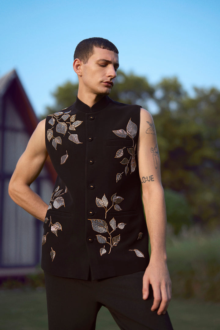 HAZEL LEAVES NEHRU JACKET