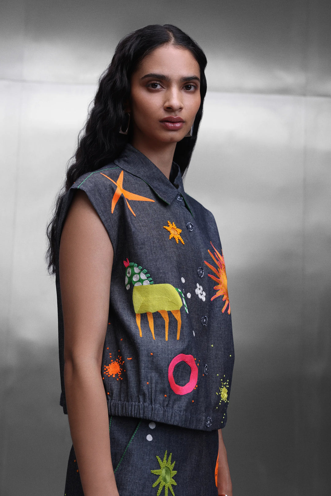 KIDOODLE SLEEVELESS BOX SHIRT WITH FLARED PANT