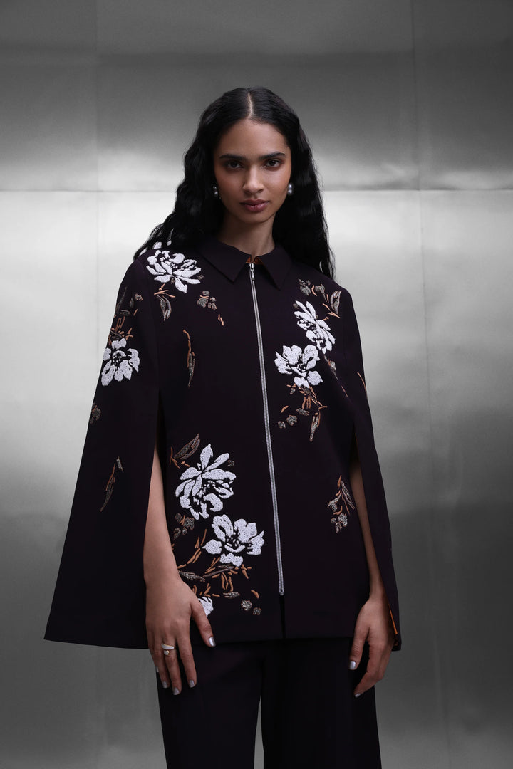 PEONIES CAPE WITH BELLBOTTOM PANTS