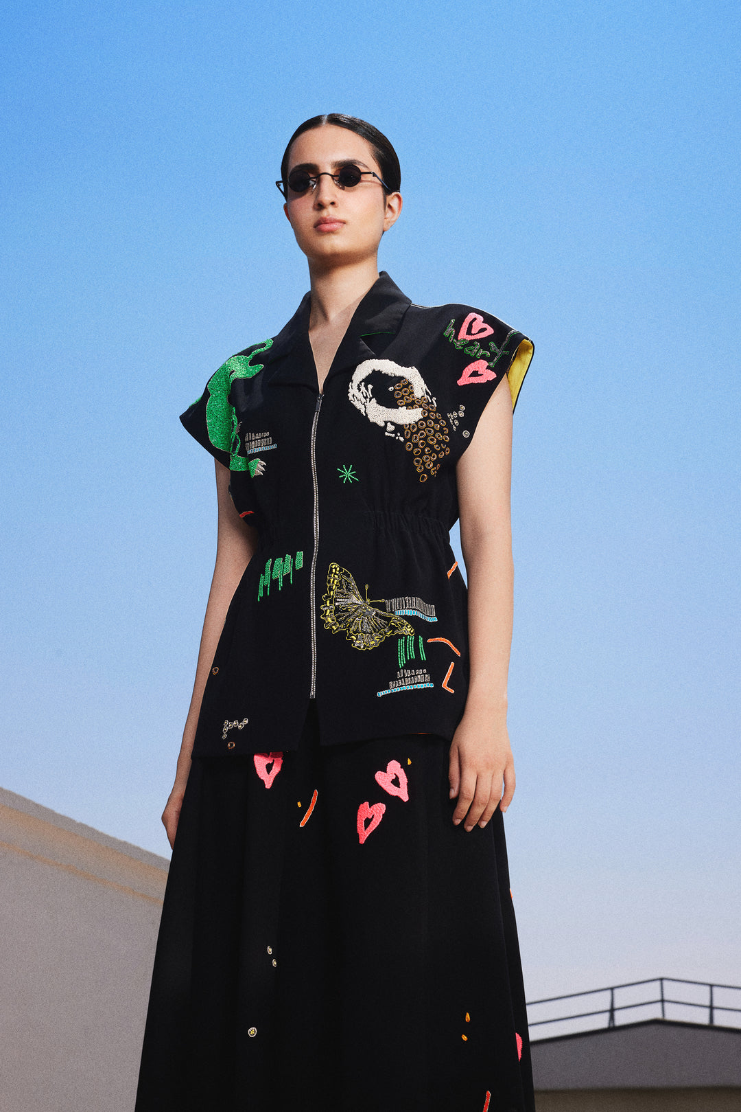 FUNKY PANTHER ROBE JACKET WITH CIRCULAR SKIRT