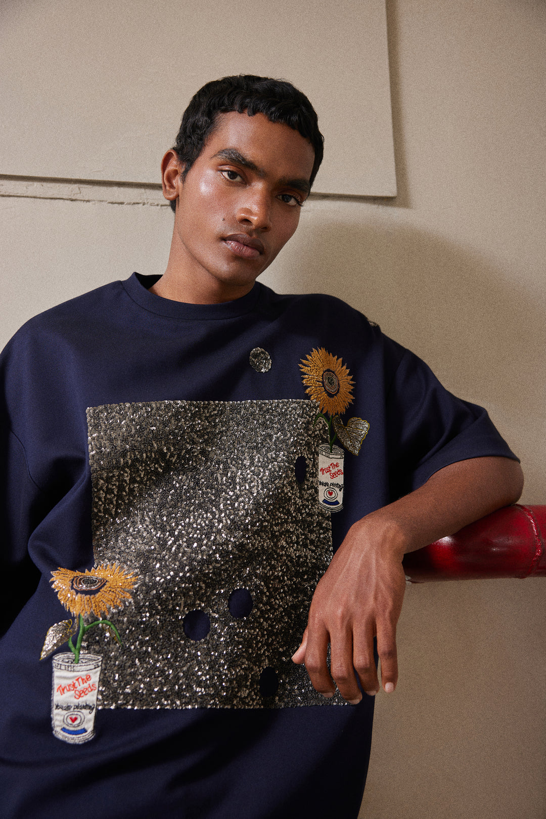 POP CAN WITH FLOWERS BOXY T-SHIRT
