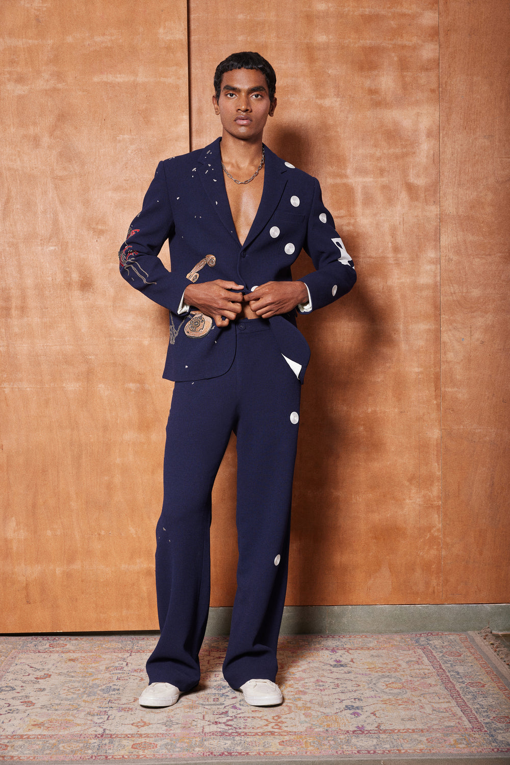 STRAIGHT PANTS OF ( HEART, TELEPHONE AND TEXT BLAZER )