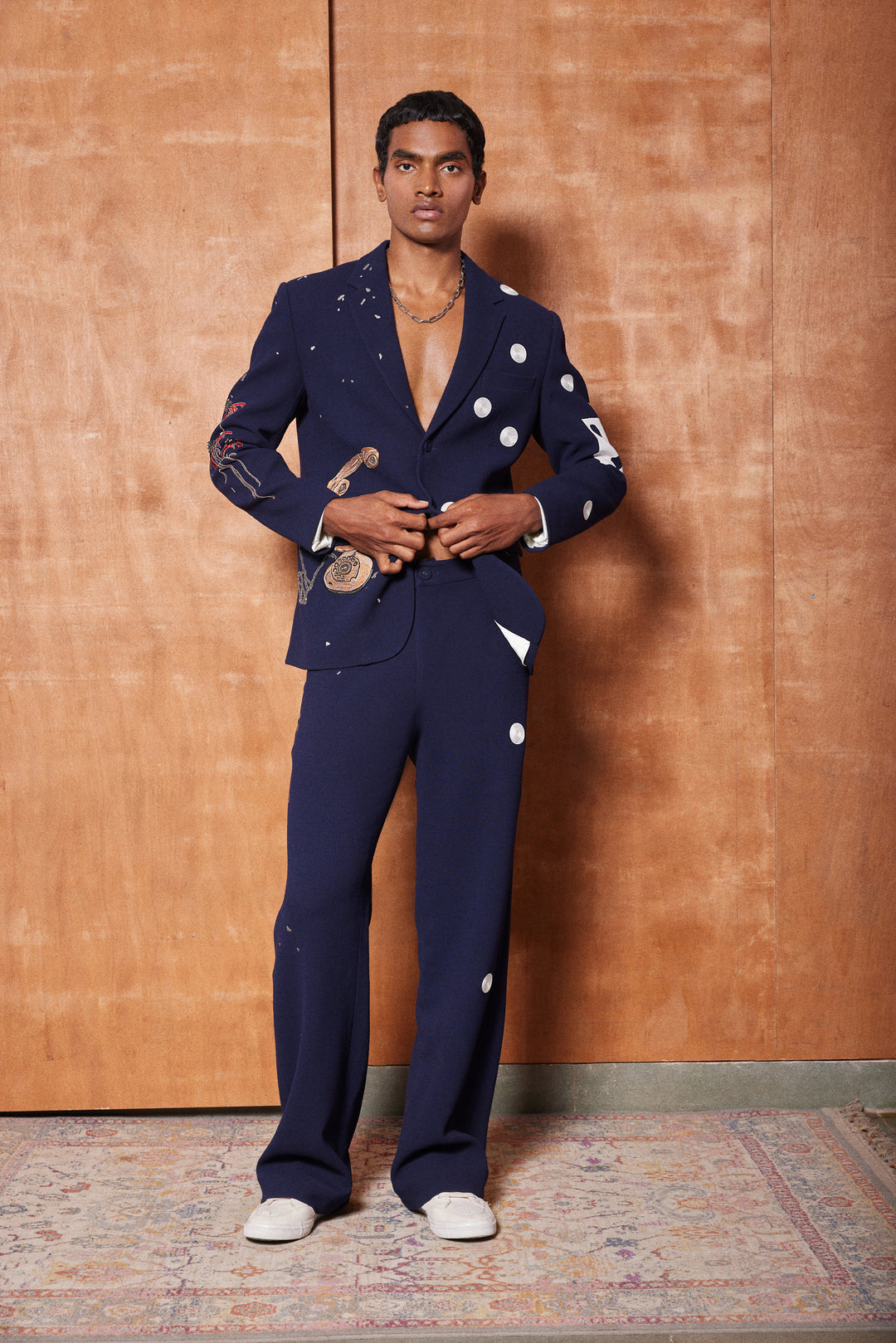 STRAIGHT PANTS OF ( HEART, TELEPHONE AND TEXT BLAZER )