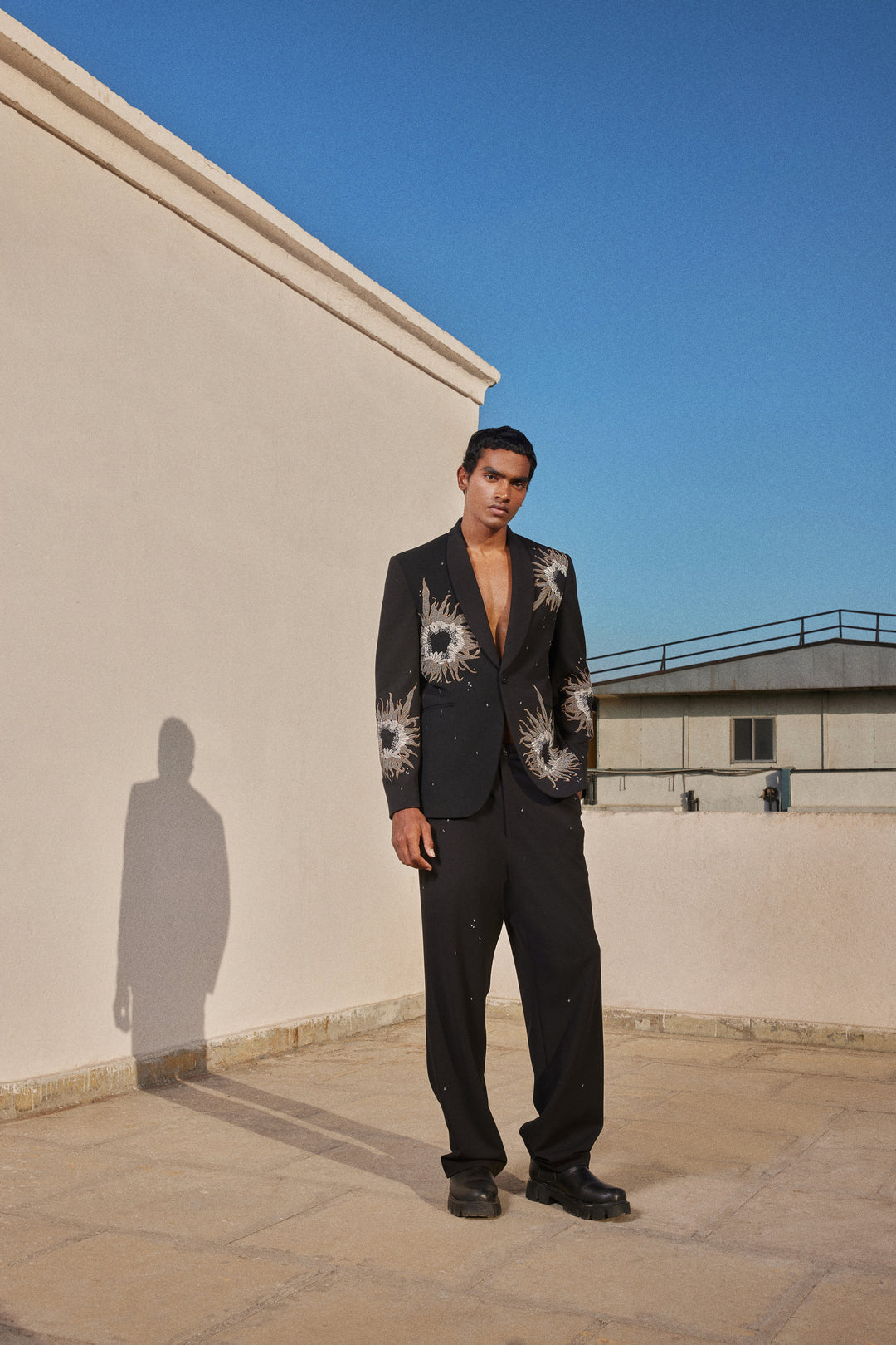 PANT OF ( MULTI PETALS SHAWL COLLAR BLAZER )