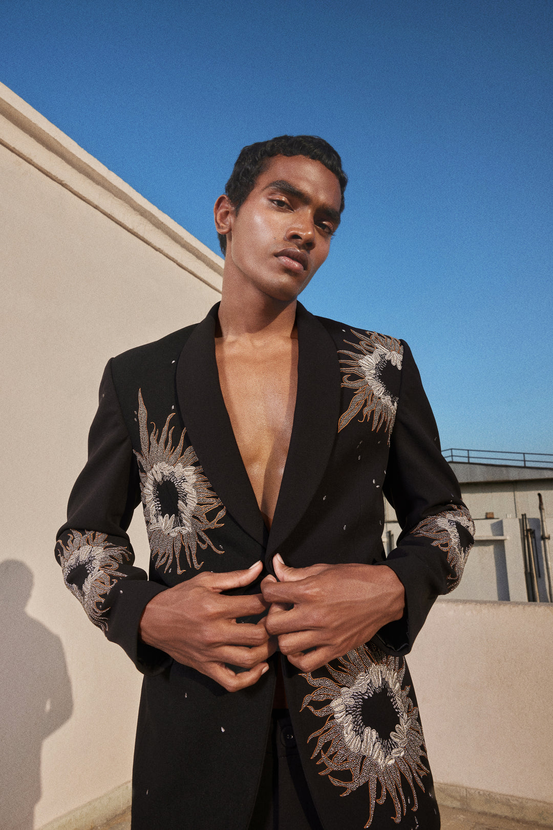 MULTI PETALS SHAWL COLLAR BLAZER