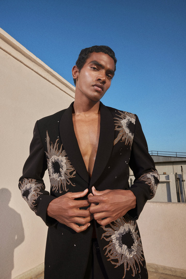 MULTI PETALS SHAWL COLLAR BLAZER