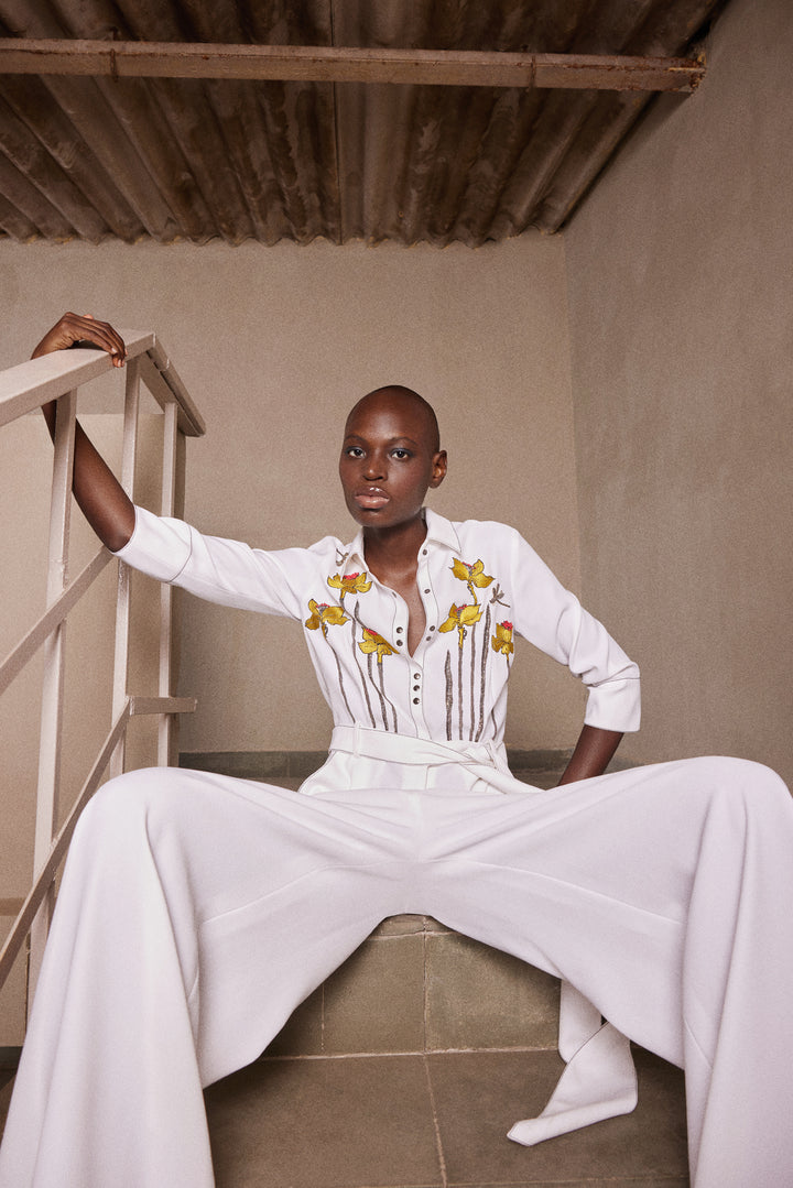 NARCISSUS GARDEN JUMPSUIT WITH BELT