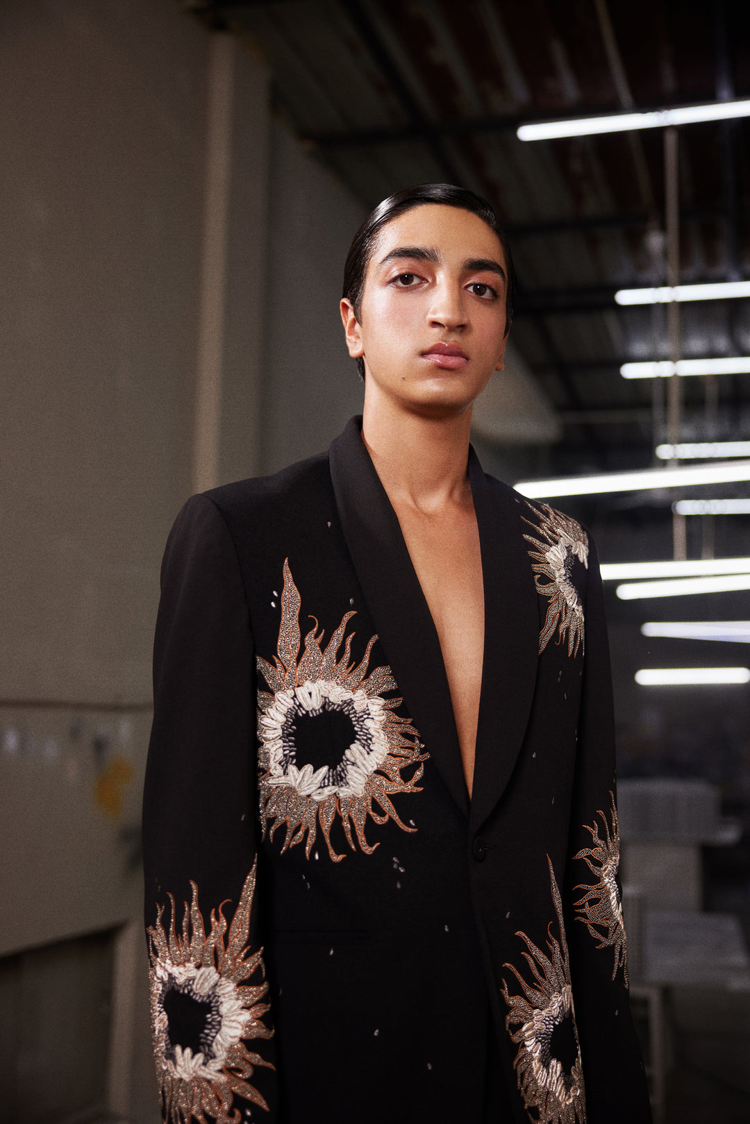 MULTI PETALS SHAWL COLLAR BLAZER