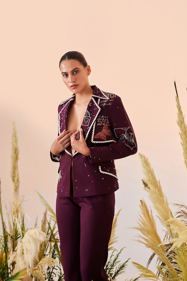 Aastha Shah in Post Card Trench Blazer And Pant