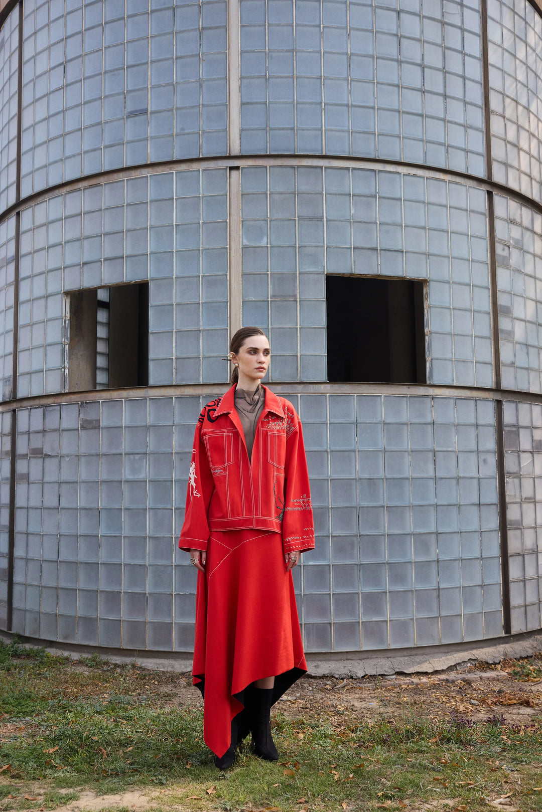 BUG THEORY OVERSIZED JACKET WITH ASYMMETRIC SKIRT