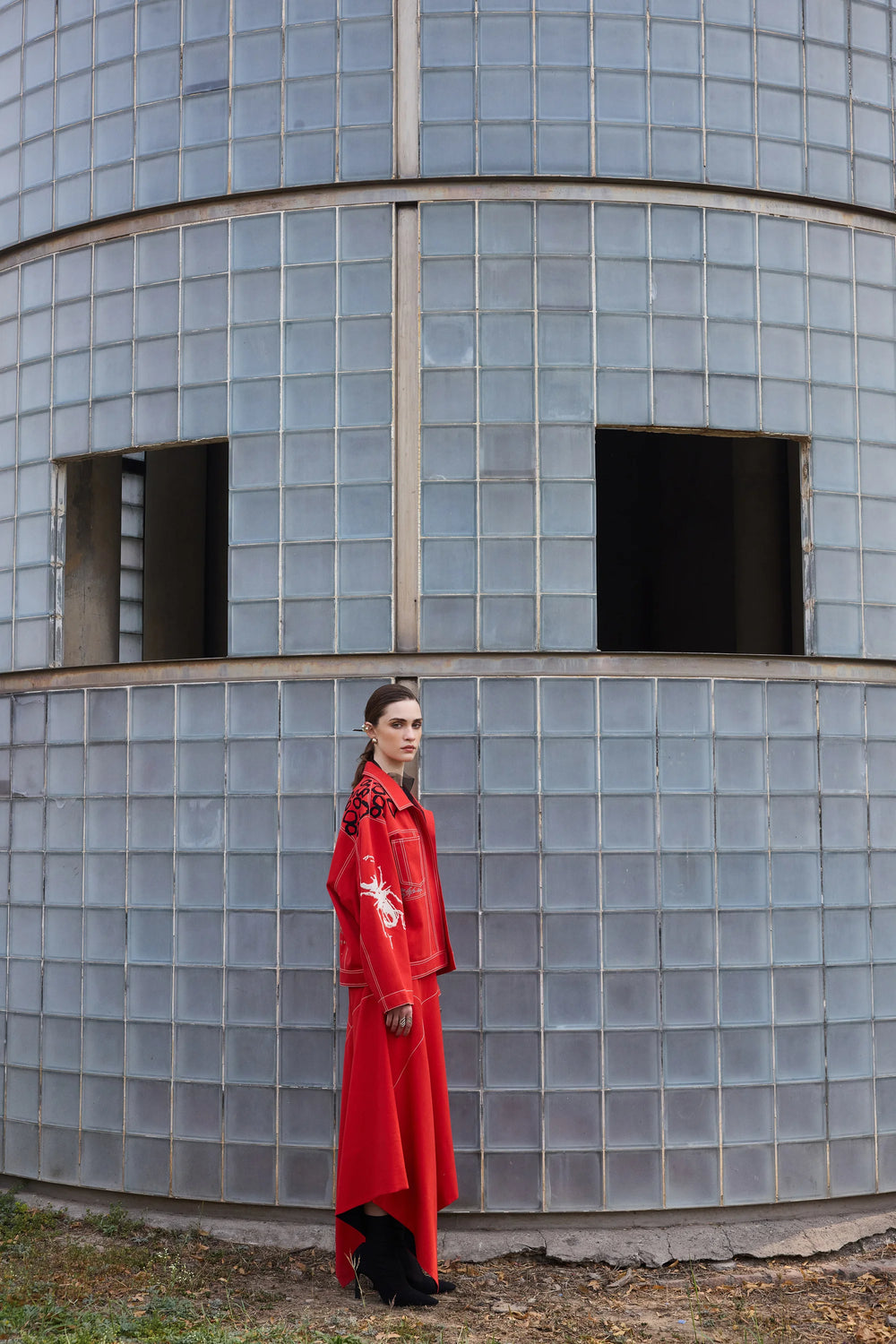 BUG THEORY OVERSIZED JACKET WITH ASYMMETRIC SKIRT