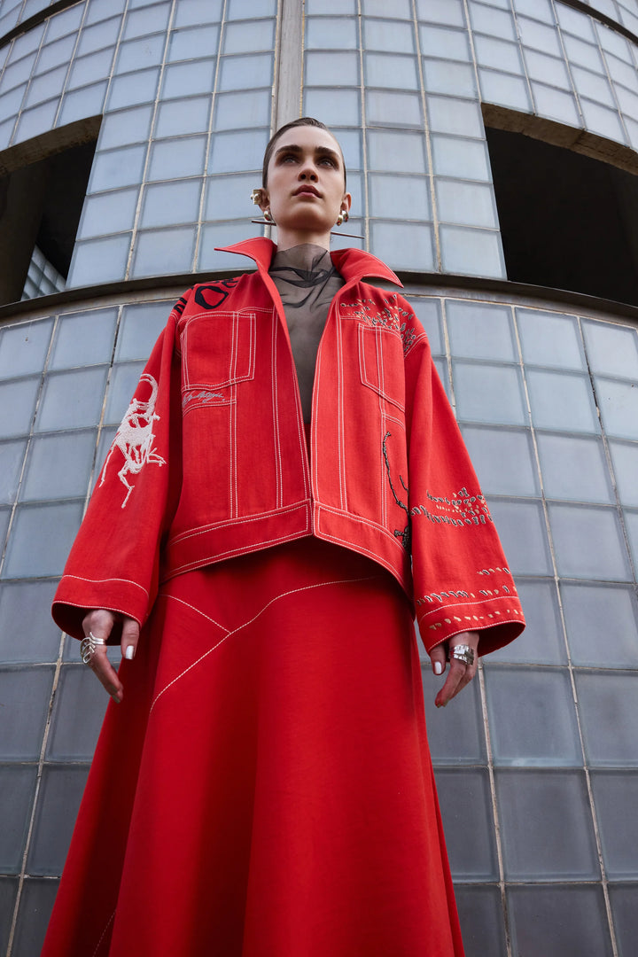 ASYMMETRIC SKIRT Of BUG THEORY OVERSIZED JACKET