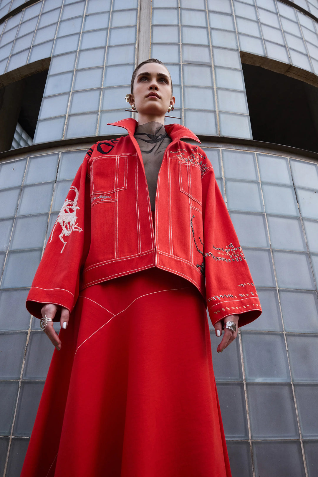 BUG THEORY OVERSIZED JACKET WITH ASYMMETRIC SKIRT