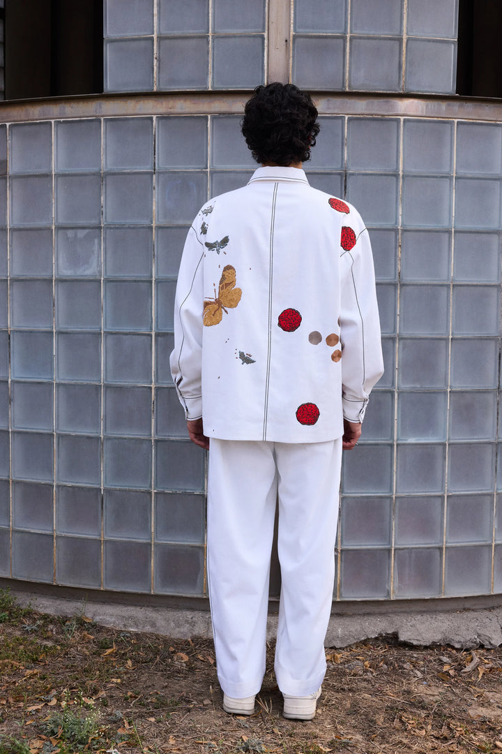 CIRCLE AND FLUTTER OVERSIZED JACKET WITH BAGGY PANTS