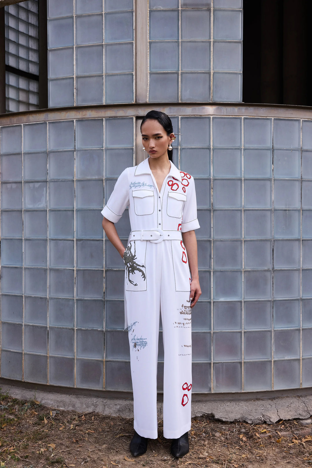 BUG THEORY JUMPSUIT WITH BUCKLE BELT