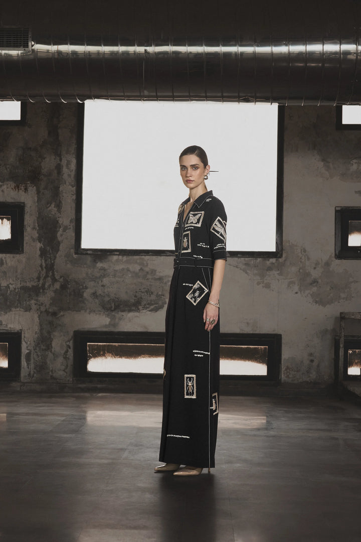 BUG STAMP JUMPSUIT WITH BUCKLE BELT