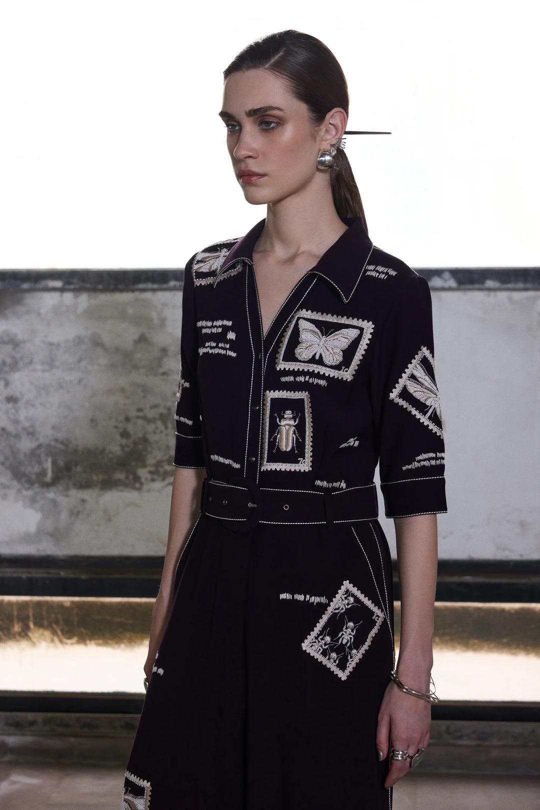 BUG STAMP JUMPSUIT WITH BUCKLE BELT