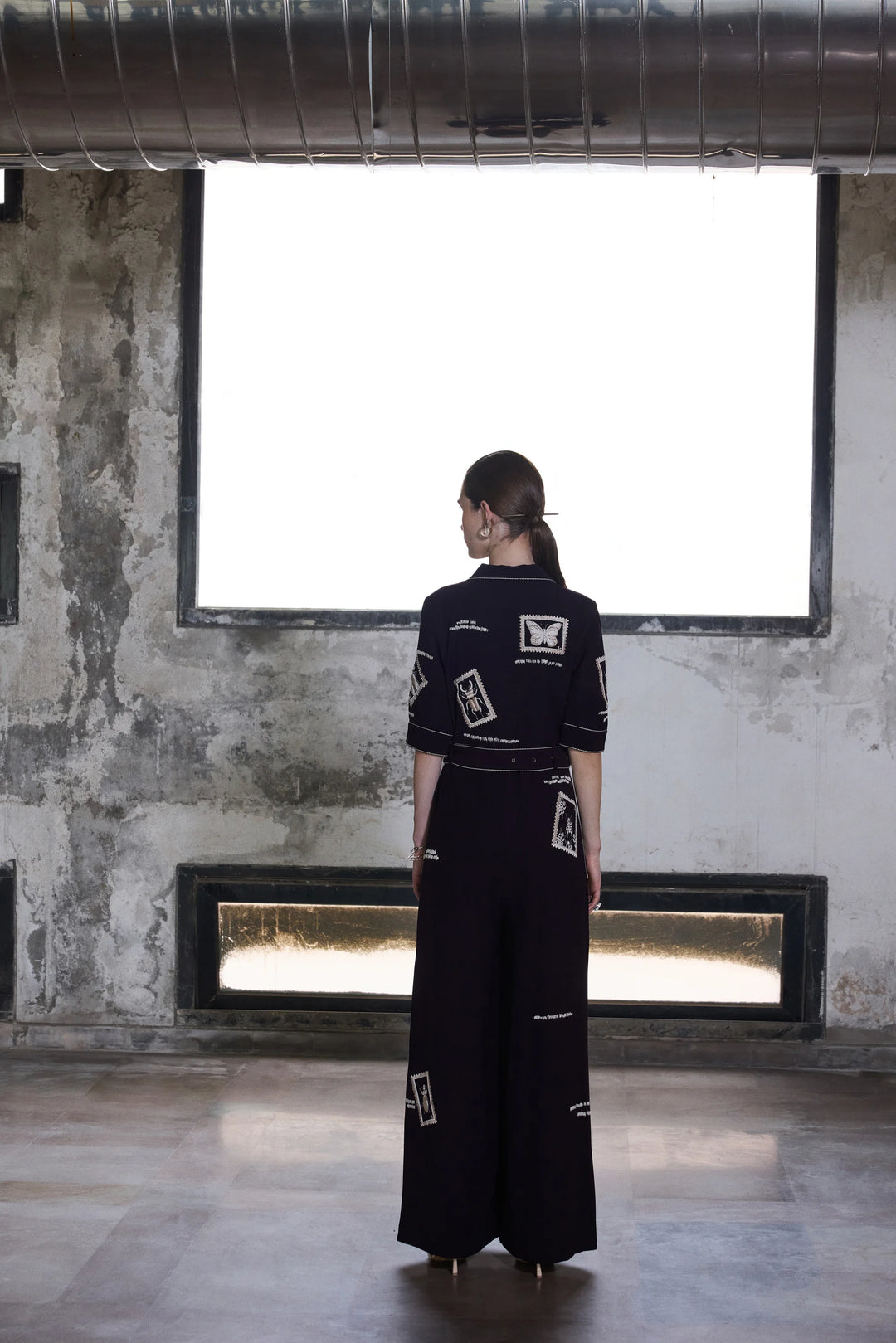 BUG STAMP JUMPSUIT WITH BUCKLE BELT