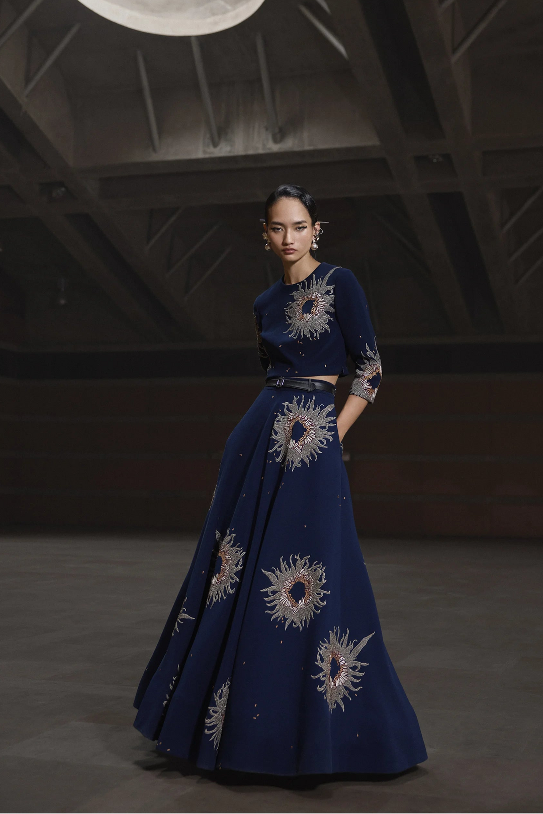 MULTI PETALS BLOUSE WITH STATEMENT SKIRT