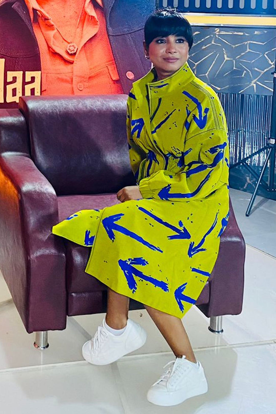 Shilpa Rao in Over the Rainbow Jacket Dress