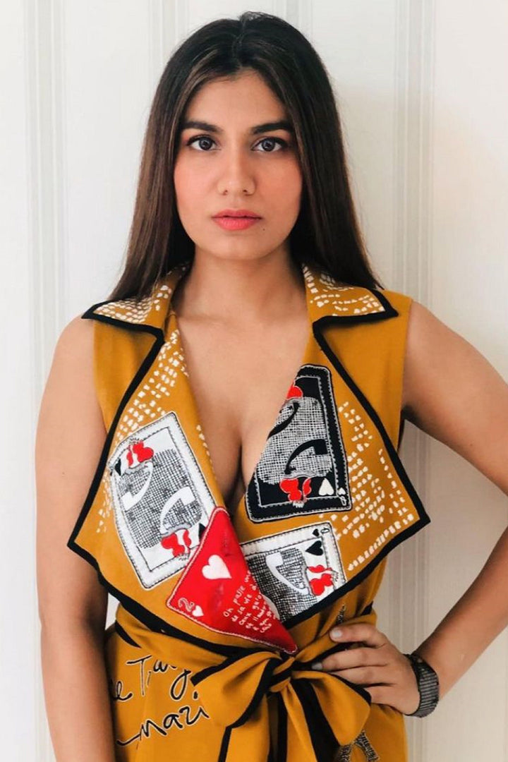 Shreya Dhanwantari In Happiness In Rainbow Wrap Jacket Dress With Belt