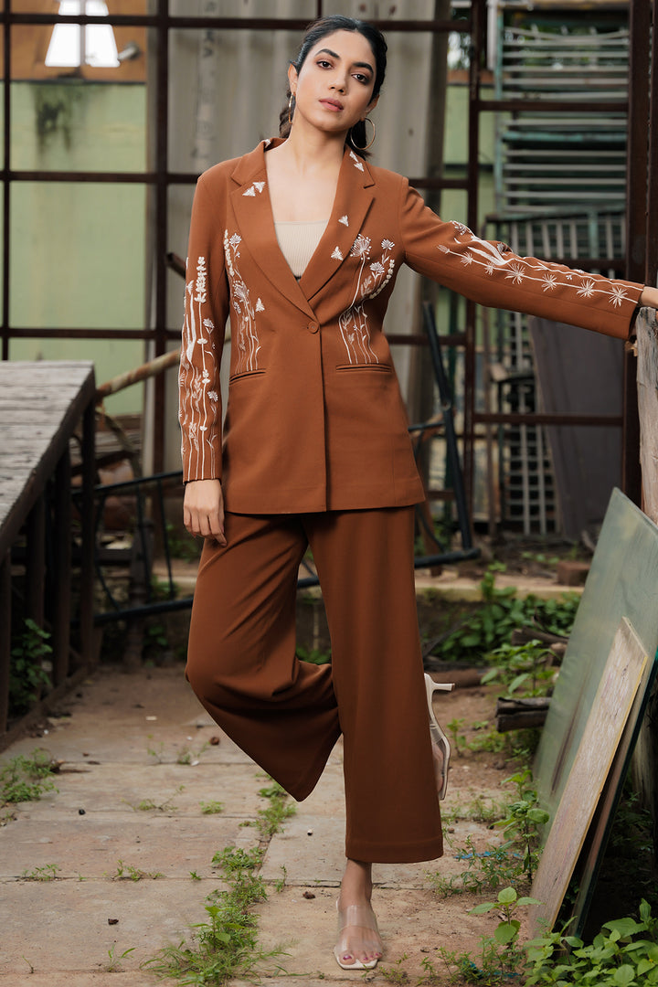 Ritu Verma In Summer Bloom Oversized Coat With Pants And Corset